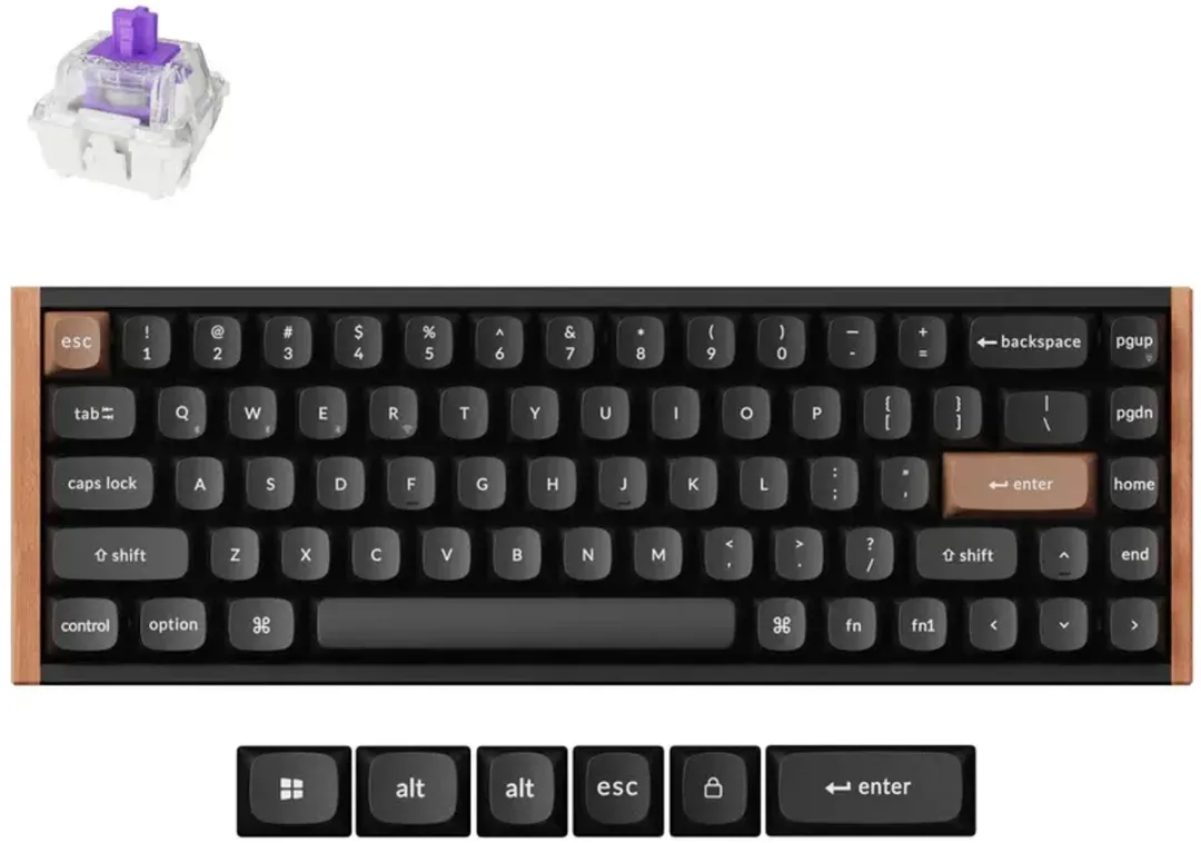 Keychron K6 HE K6H-F1 Toetsenbord - Nebula Magnetic Switch - Bruin/Zwart