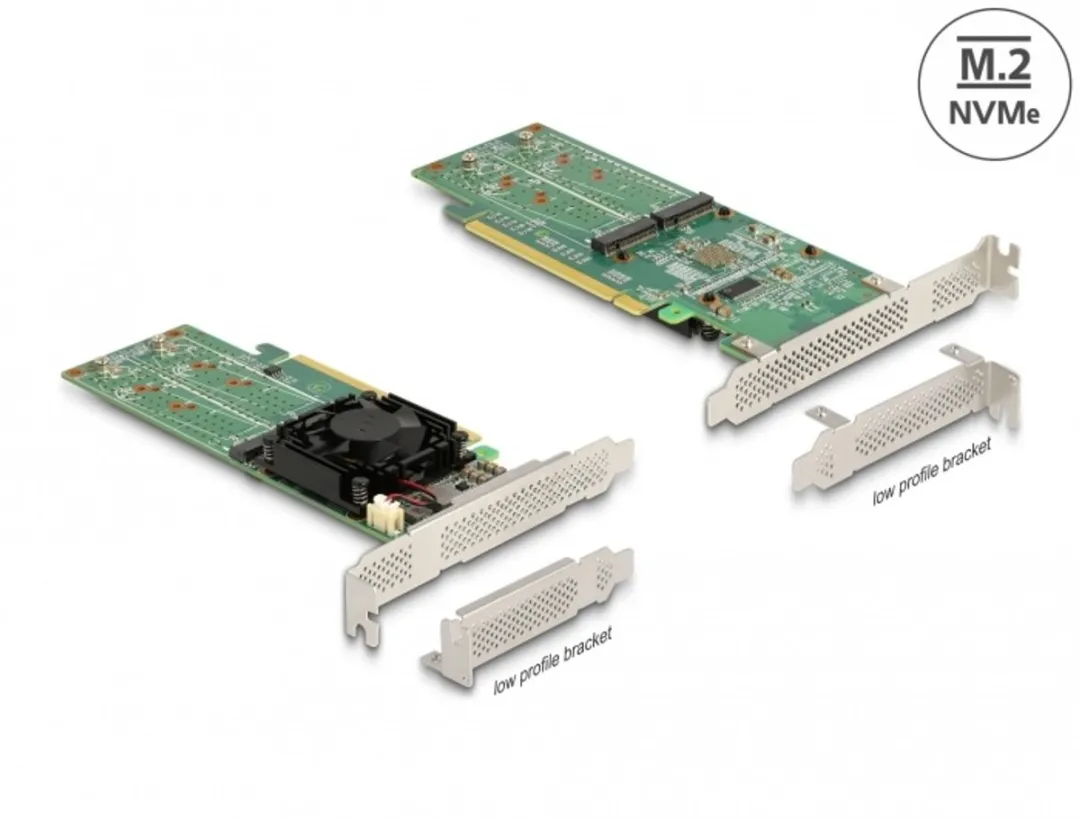 Delock PCIe x16 naar 4x M.2 NVMe