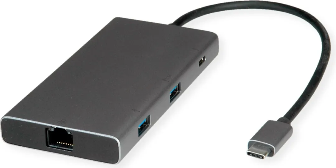 Value USB Type-C Docking Station 4K60 - HDMI+DP - 3x USB 3.2 - PD - RJ45 - Zwart/Grijs - afbeelding 6 van 6
