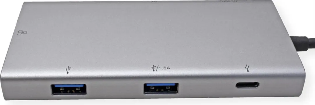 Value USB Type-C Docking Station 4K60 - HDMI+DP - 3x USB 3.2 - PD - RJ45 - Zwart/Grijs