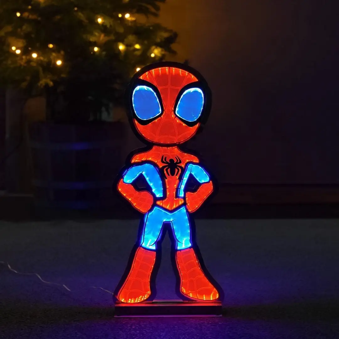 Disney Spidey Spiegeleffect Verlichting 60cm - Blauw - afbeelding 2 van 5