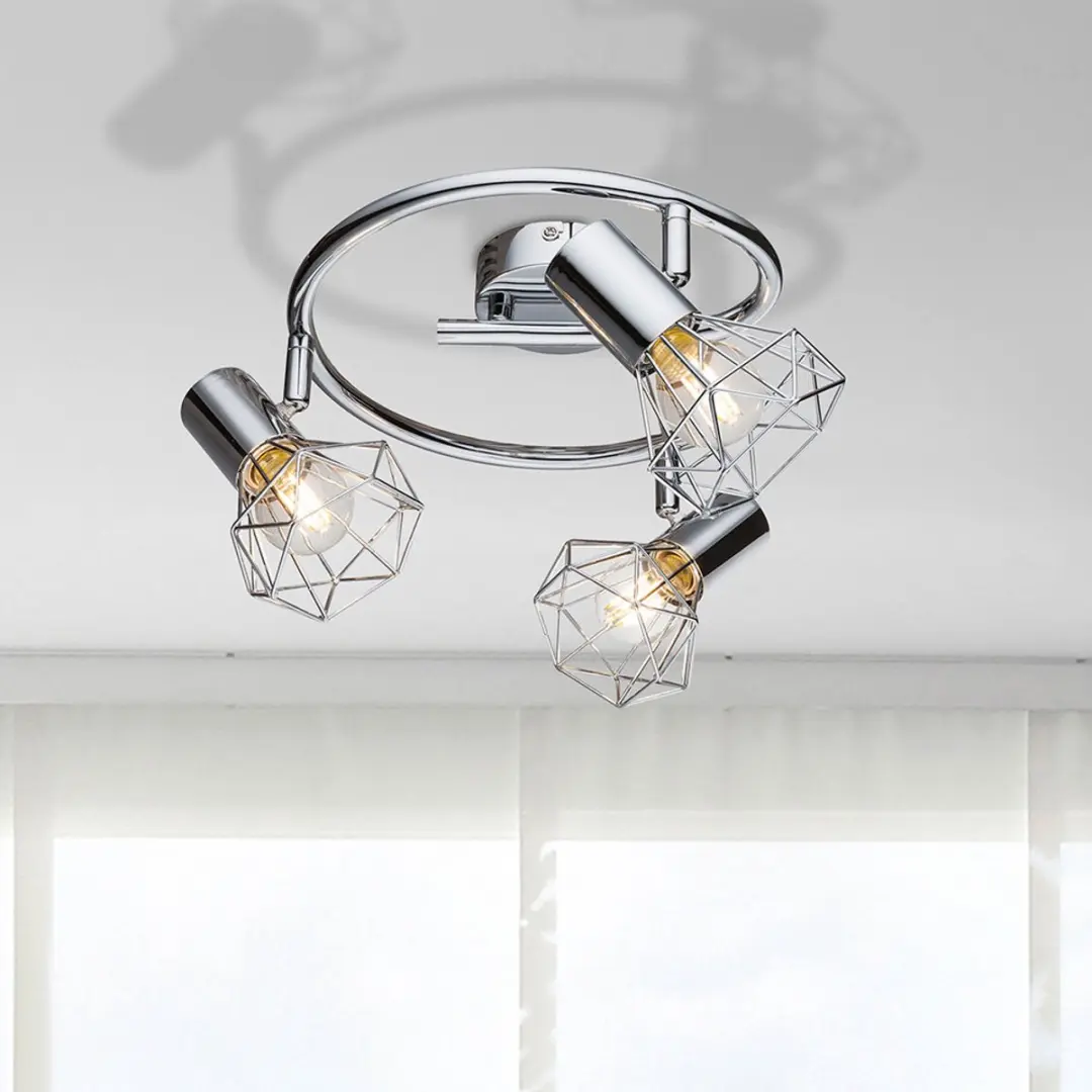 Globo Dreiva 54802-3 Plafondlamp - 3 Lichtpunten - Chroom - afbeelding 4 van 4