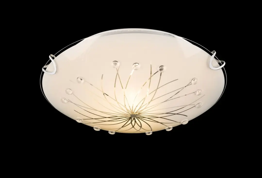 Plafondlamp rond glazen plafondlamp E27 keukenlamp moderne woonkamerlamp chroom,
