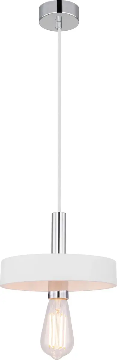 Hanglamp wit 'Christine' E27 fitting gips