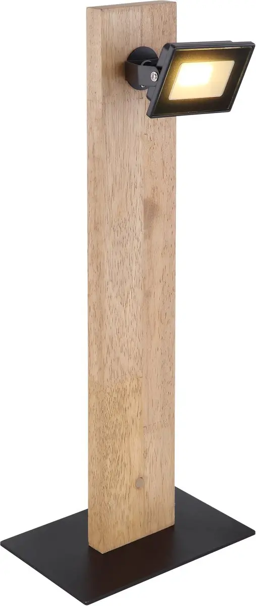 Tafellamp houten lamp slaapkamer tafellamp spot, metaal zwart gesatineerd, 1x LE