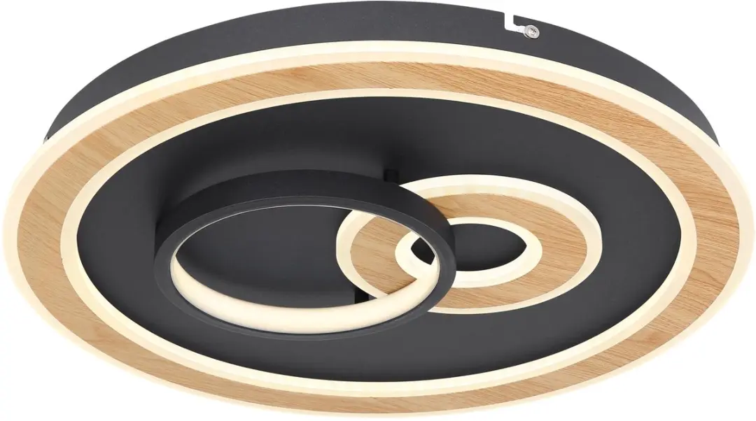 Plafondlamp zwart woonkamerlamp modern plafondlamp dimbaar, LED Smartlight afsta