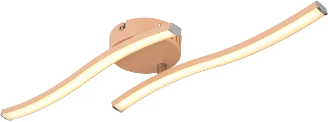LED plafondlamp woonkamerlamp 2 vlammen opaal, modern, acryl metaal peach, LED 1