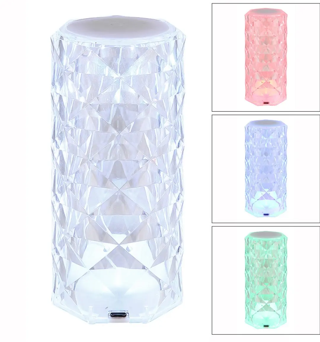 LED tafellamp dimbaar touch tafellamp woonkamer lamp kristal bedlamp oplaadbare