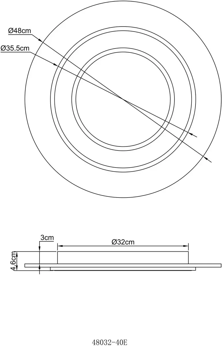 Globo Jayden Plafondlamp 48032-40E - 40W - Antraciet - afbeelding 3 van 6