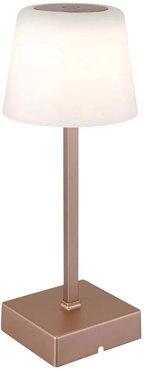 LED tafellamp touchdimmer tafellamp oplaadbare bijzetlamp CCT, metaal champagne,