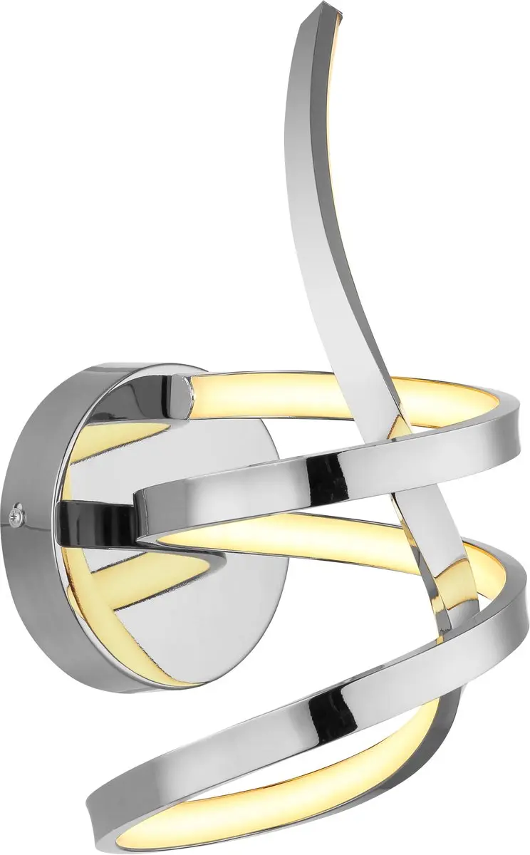 Globo Krul wandlamp Iduna chroom