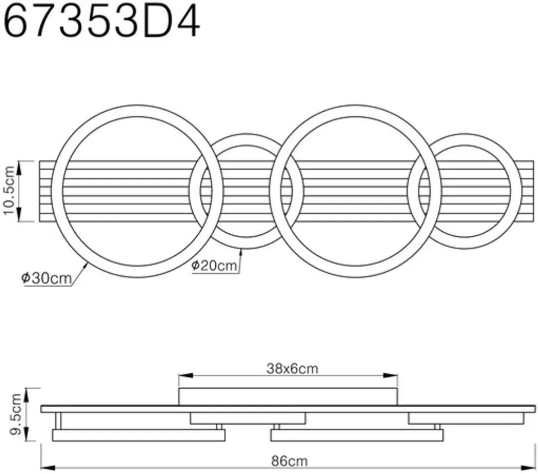Globo Tisha 67353D4 Plafondlamp - 30W - Bruin - afbeelding 6 van 6