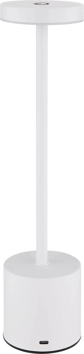 Tafellamp Bijzetlamp metaal wit mat LED dimbaar oplaadbare batterij H34cm