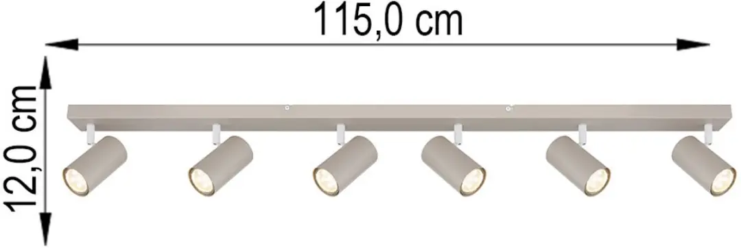 Globo Robby 57911-6DSA Plafondspot - 6x GU10 - Zand - afbeelding 4 van 6