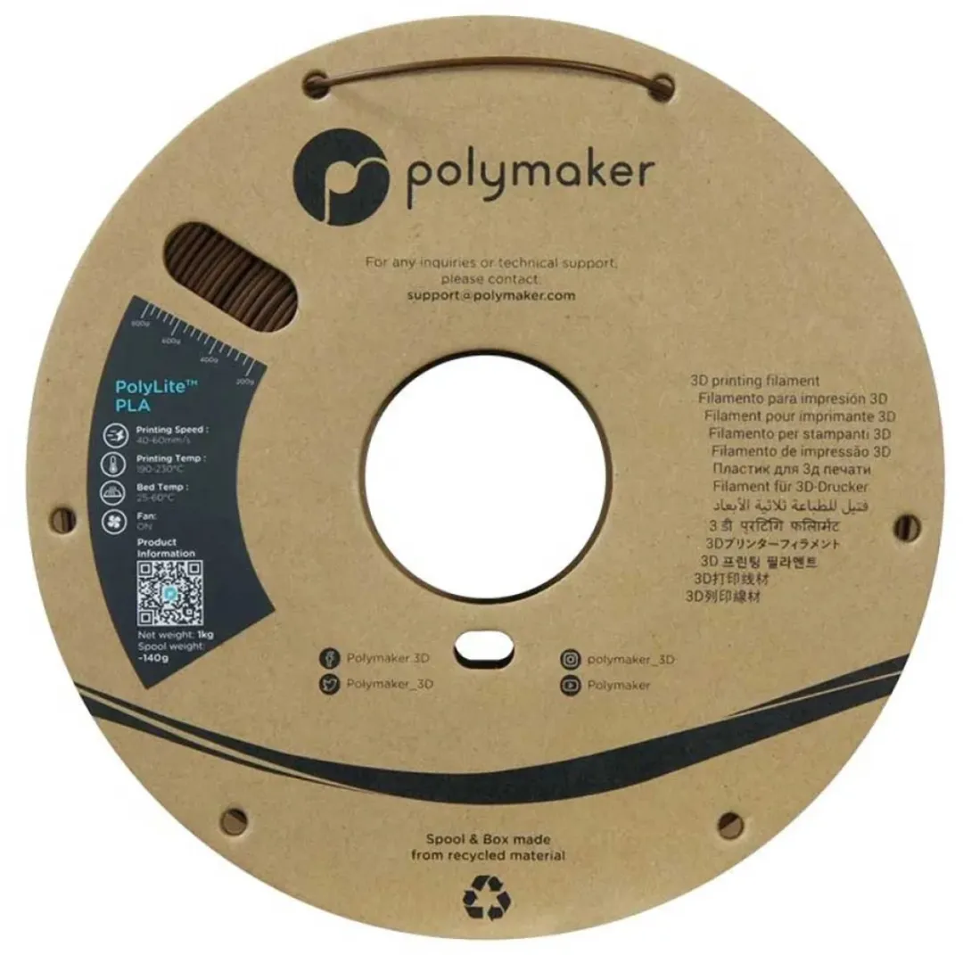 Polymaker PolyLite PLA Filament 1.75mm 1000g - Bruin