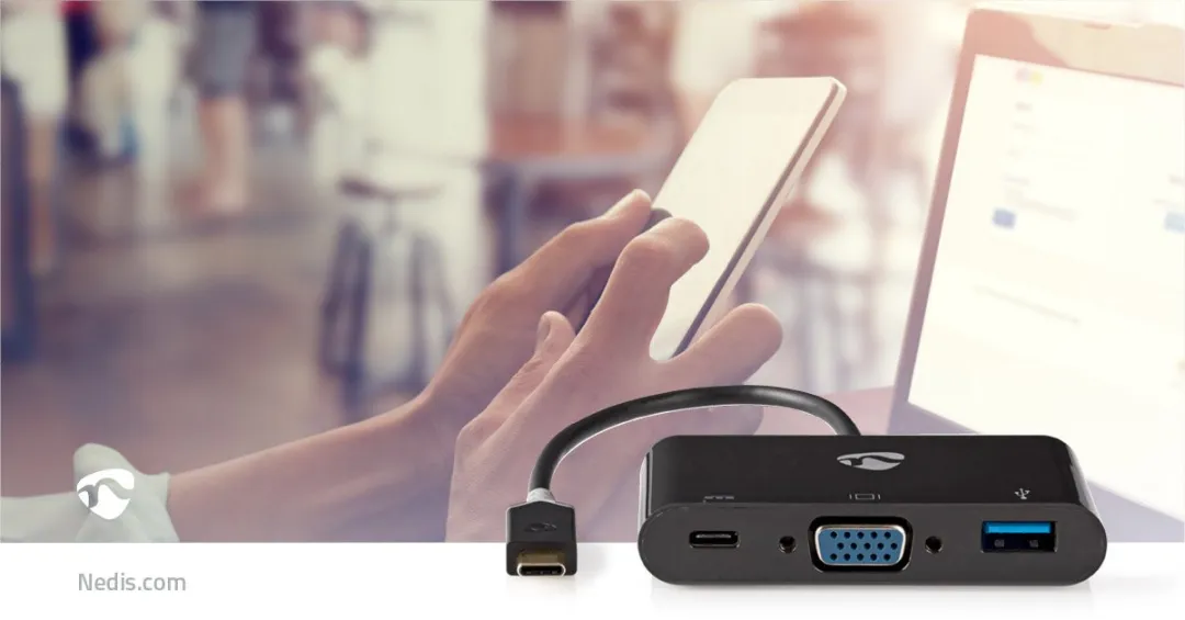 Nedis CCBW64760AT02 USB Multi-Port Adapter - 3 Poorten - 0,2m - Antraciet
