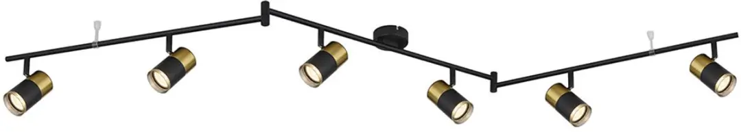 Globo Brisbon Plafondspot 57850-6 - 6x GU10 - Zwart - afbeelding 6 van 6