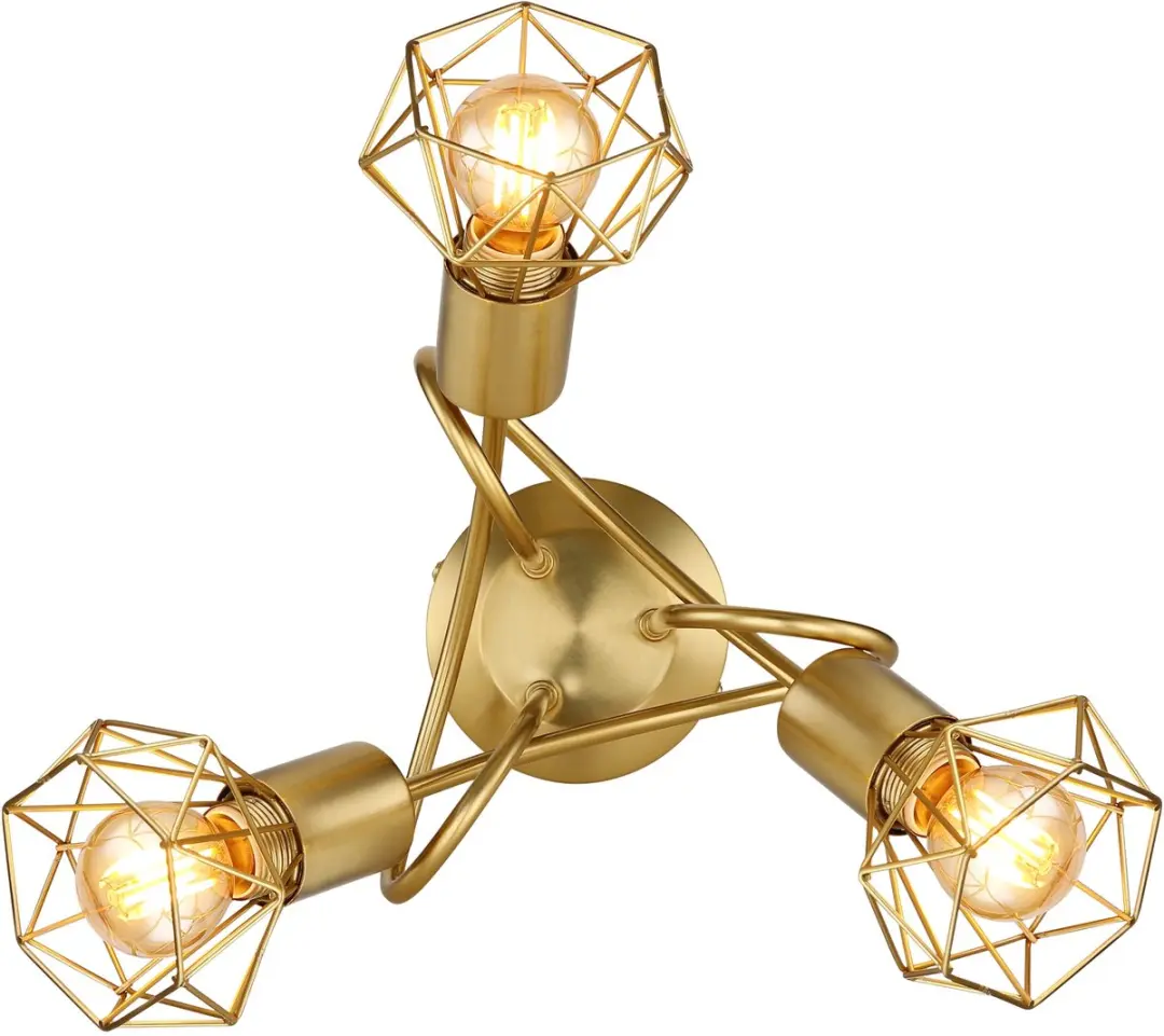 Globo Xara I 54802GB-3D Plafondlamp - Goud - afbeelding 3 van 6