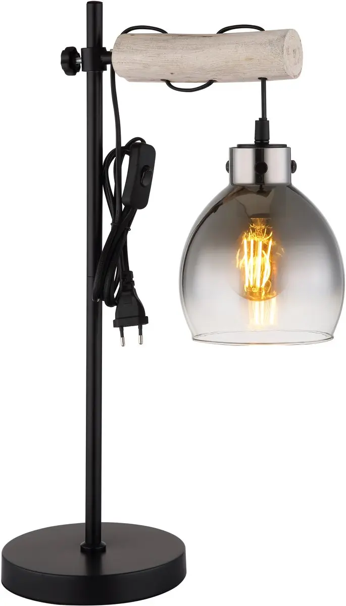 Globo Ryan 15628T Tafellamp E27 - 40W - Matt zwart - afbeelding 2 van 6