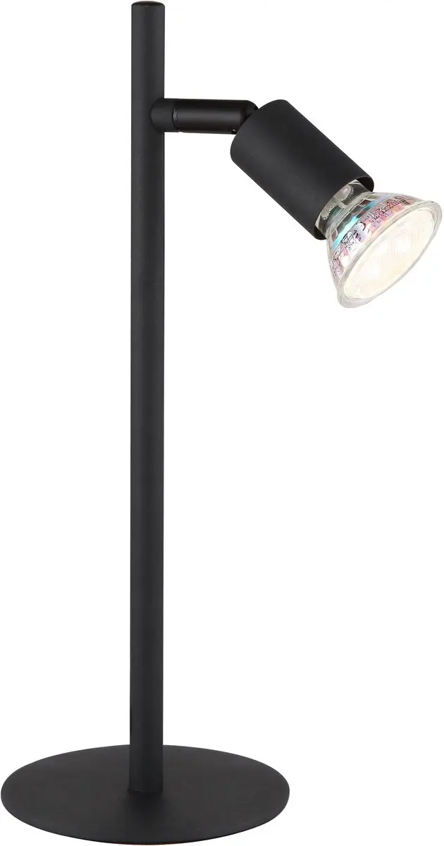 Tafellamp zwart bureaulamp leeslamp bedlamp zwenkbare spot, metaal, GU10 fitting