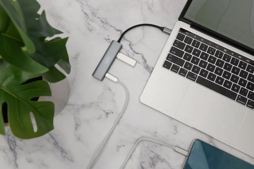 Digitus DA-70245 USB-hub 4x USB-A 10Gbps - Donkergrijs