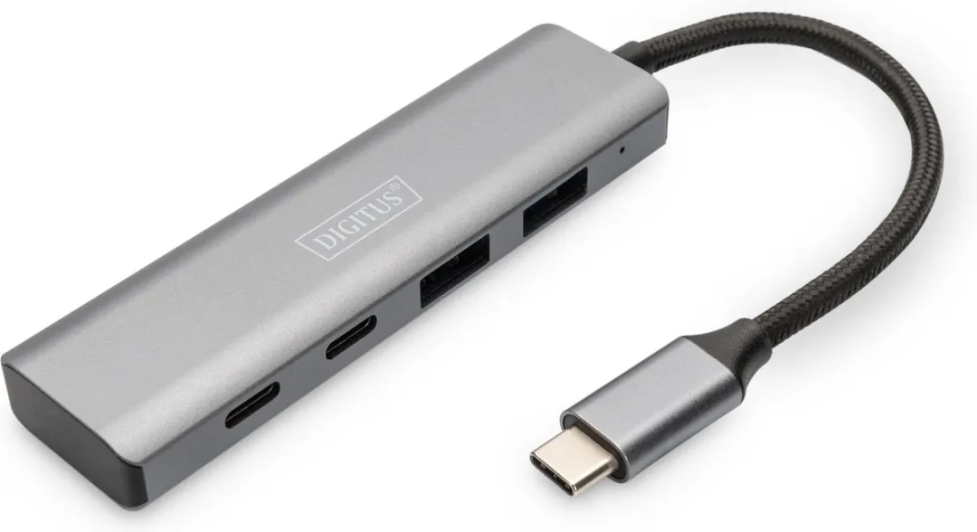Digitus DA-70245 USB-hub 4x USB-A 10Gbps - Donkergrijs