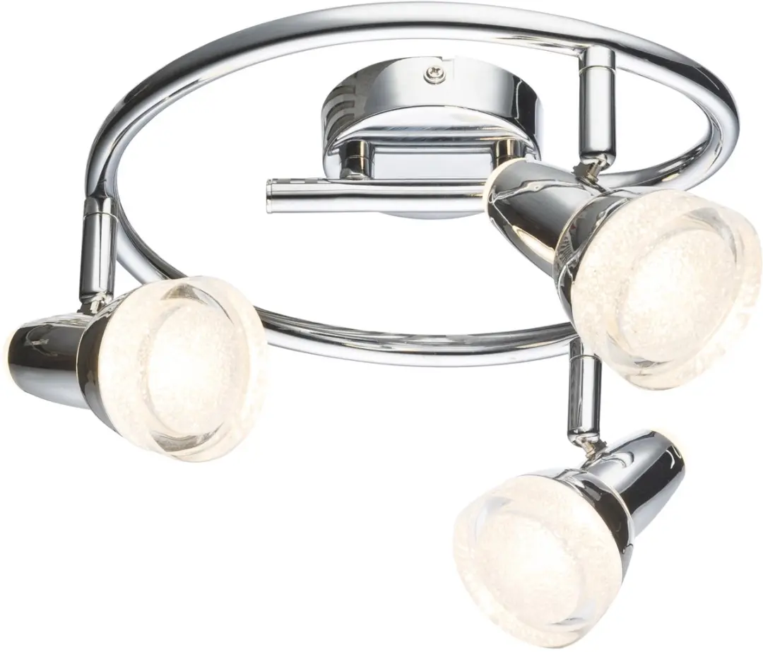 Plafondlamp draaibaar Spotrondell chroom glas kristallen plafondlamp, kunststof