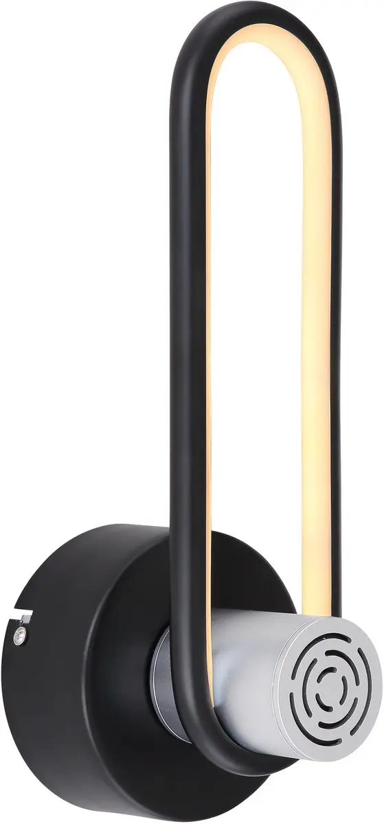 Wandlamp LED wandlamp speaker Bluetooth slaapkamerlamp verstelbaar zwart, alumin