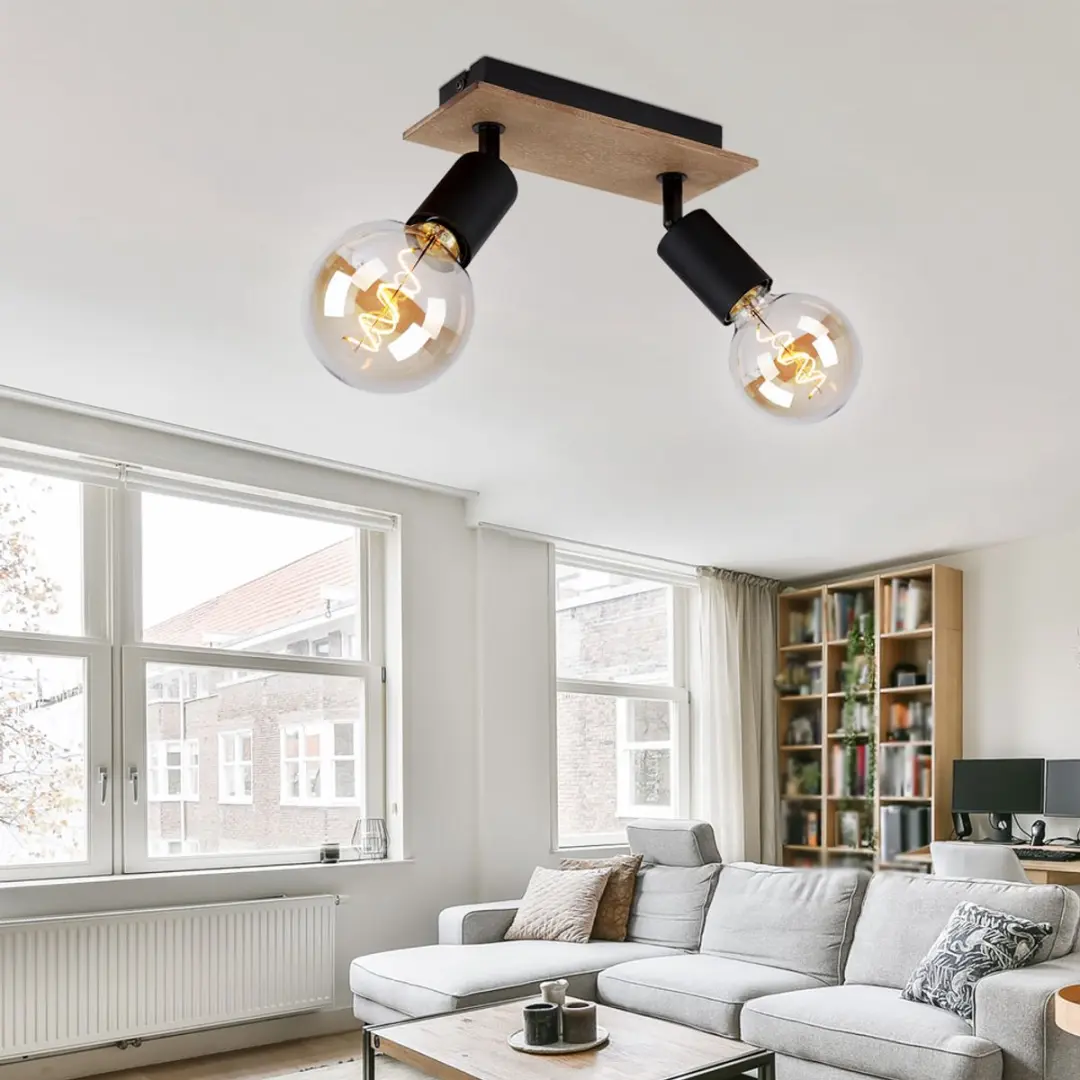 Globo Martha Plafondspot 54008-2H 2-lamps - 40W - Zwart - afbeelding 6 van 6