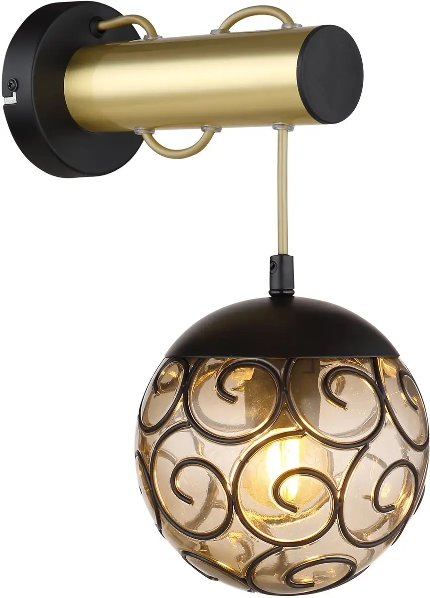 Wandlamp hallamp zwart goud wandlamp slaapkamerlamp rook, ornamenten oosters, 1x
