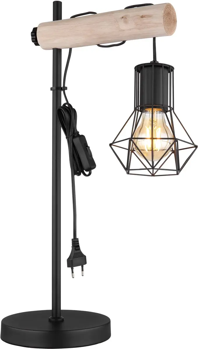 Globo 54017T Tafellamp - E27 - Zwart - afbeelding 2 van 6