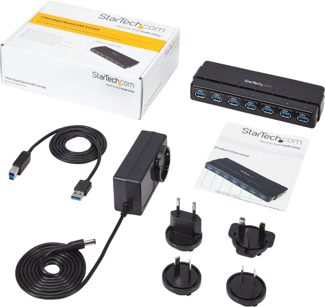Startech ST7300USB3B USB Hub - Zwart