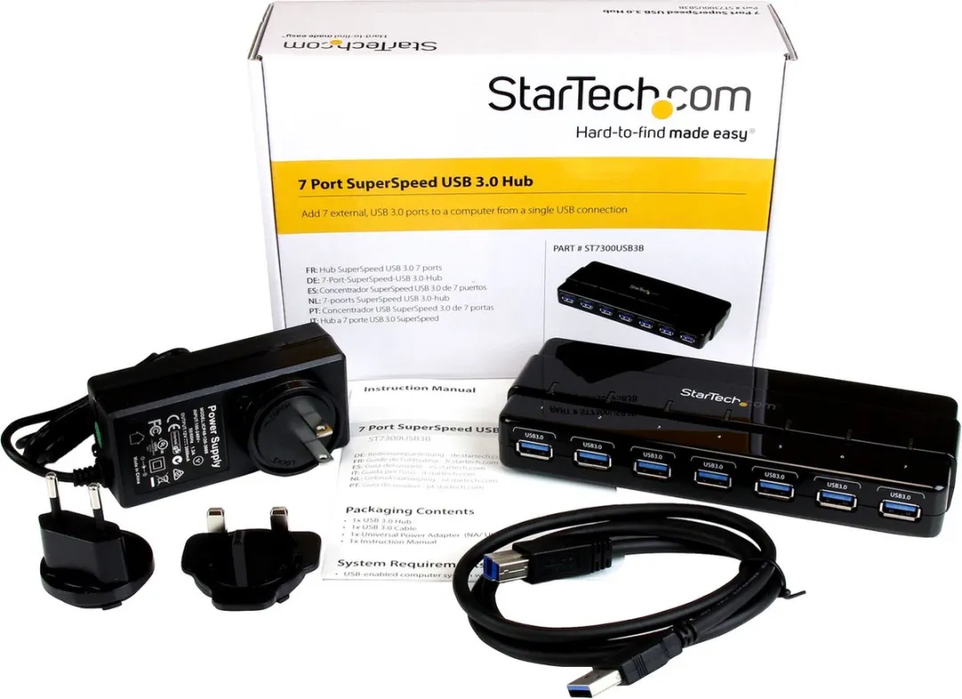 Startech ST7300USB3B USB Hub - Zwart