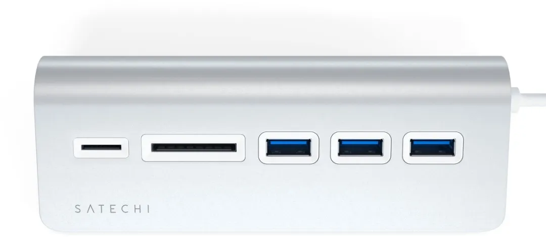 Satechi TYPE-C Aluminum USB Hub & Card Reader ST-TCHCRS - Grijs