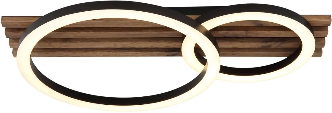 Globo Tisha 67353D2 Plafondlamp - 18W - Hout Zwart - afbeelding 5 van 6