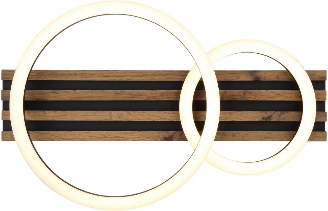 Globo Tisha 67353D2 Plafondlamp - 18W - Hout Zwart - afbeelding 4 van 6
