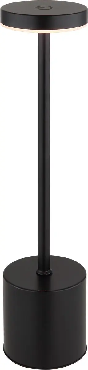 Tafellamp Bijzetlamp metaal zwart mat LED dimbaar oplaadbare batterij H 34,3 cm