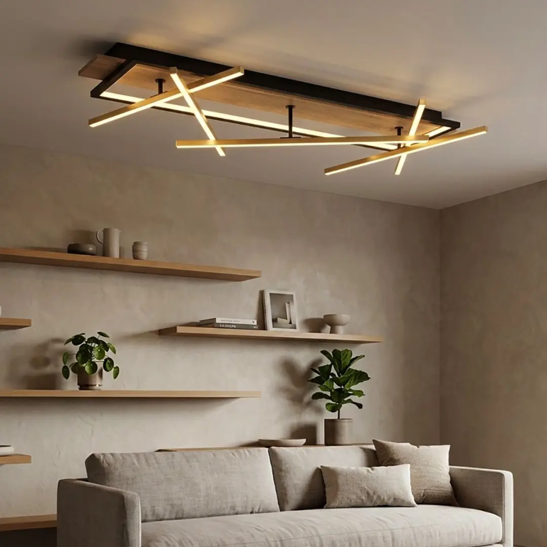Globo Beatrix Plafondlamp - 48W - Messing - afbeelding 6 van 6