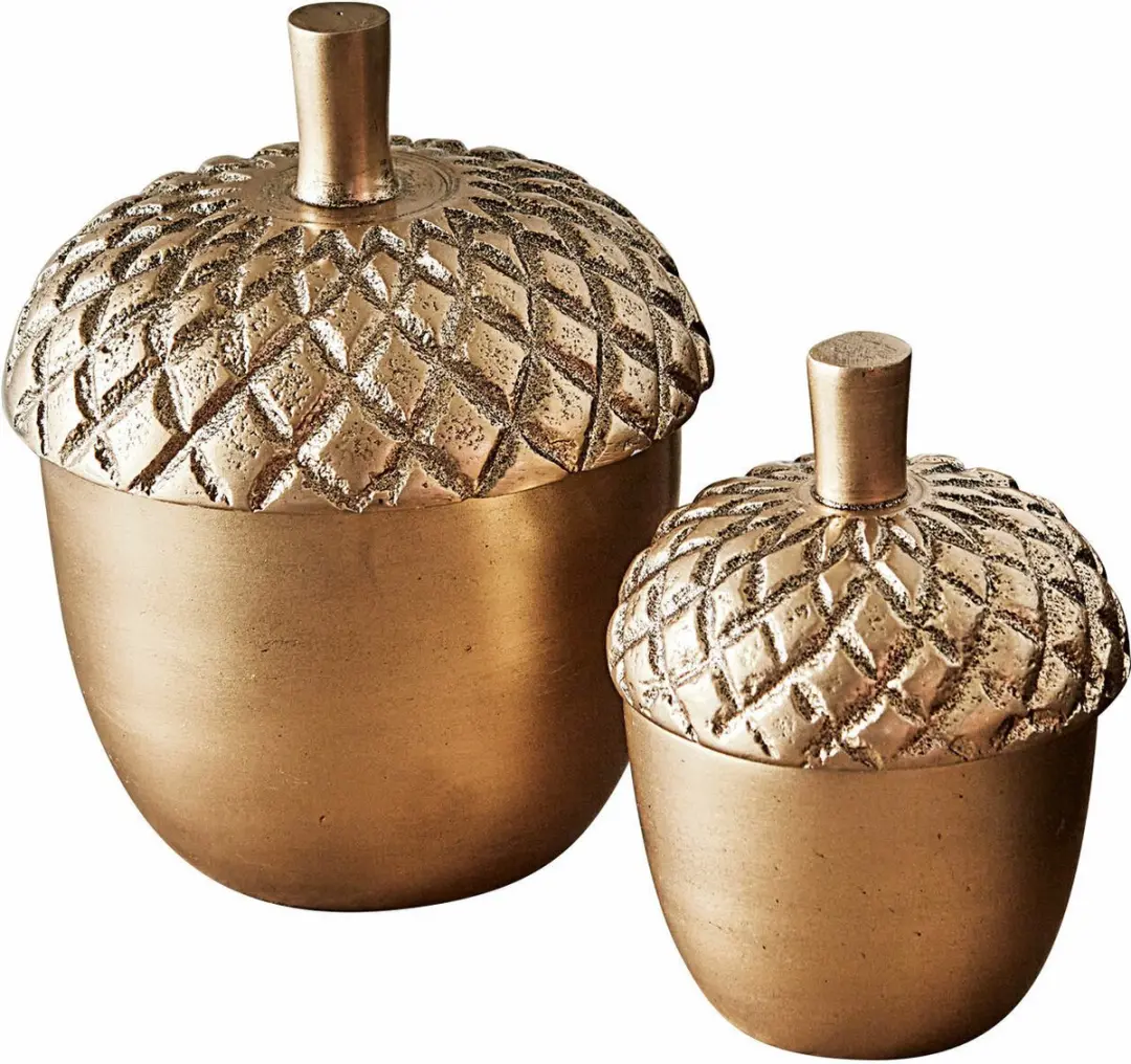 Loberon Selmar Potset van 2 - Antiekmessing - Ø12,5cm - afbeelding 3 van 6