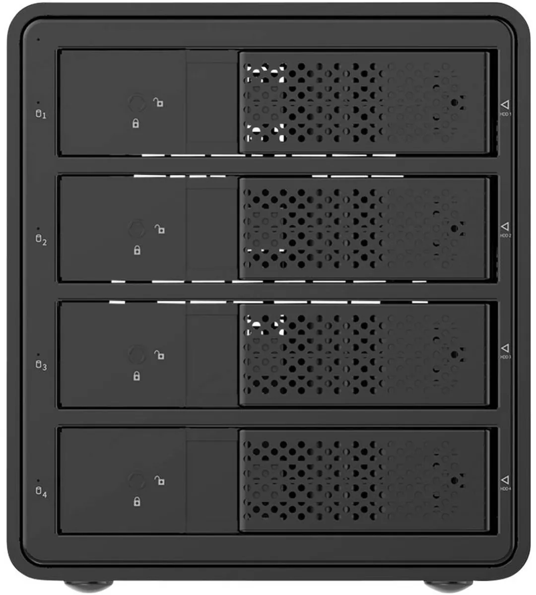 Renkforce RF-6647598 4-Bay 3.5" HDD Behuizing - USB 3.0 - Zwart