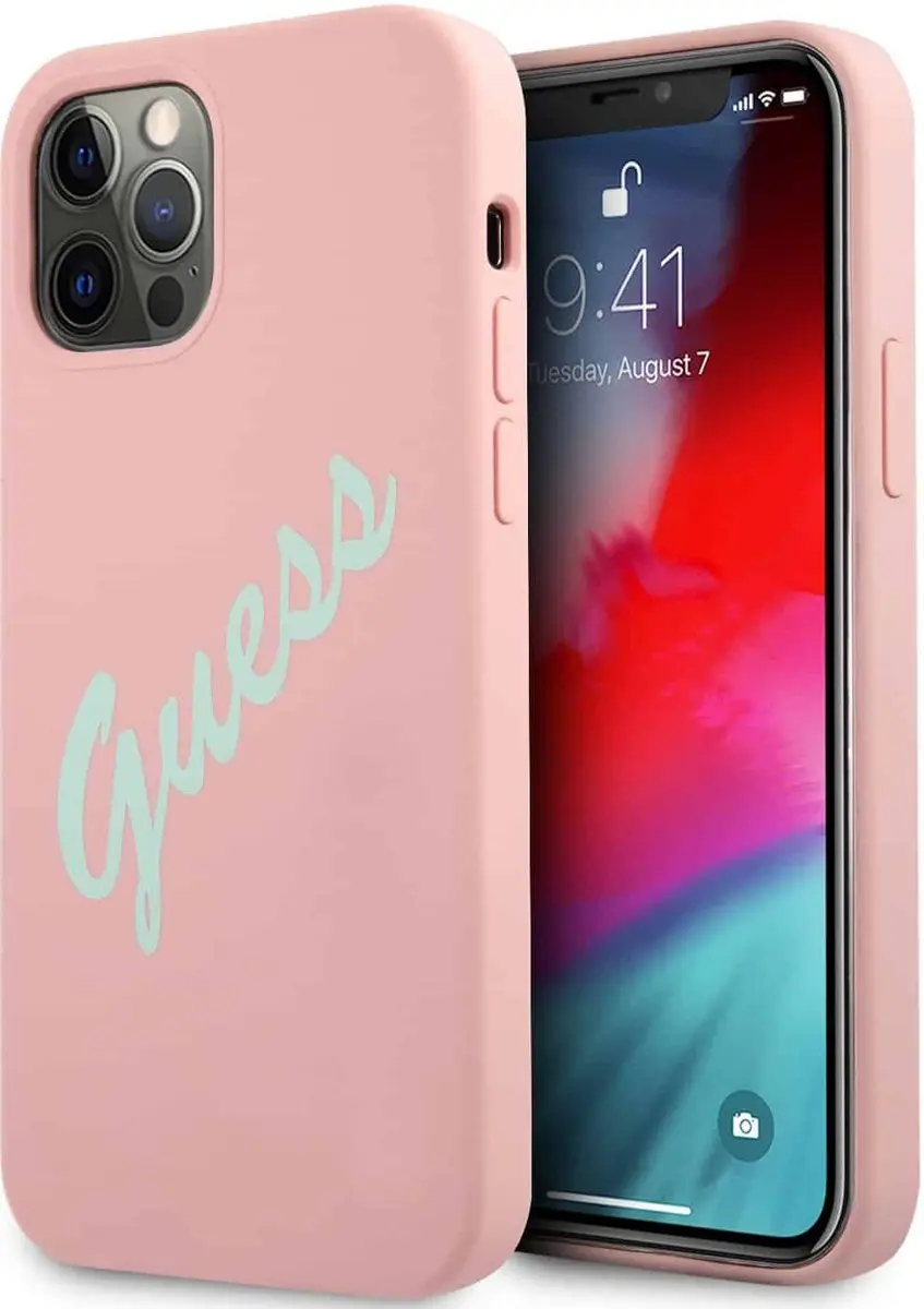 GUESS Silicone Vintage Hoesje iPhone 12/12 Pro