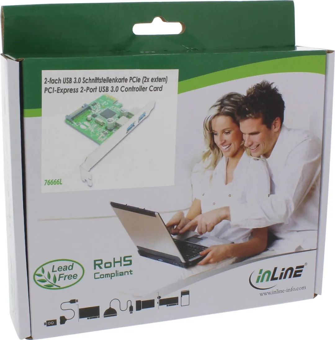 InLine 76666L PCIe USB 3.0 Interfacekaart - 2x USB3.0 - afbeelding 3 van 3
