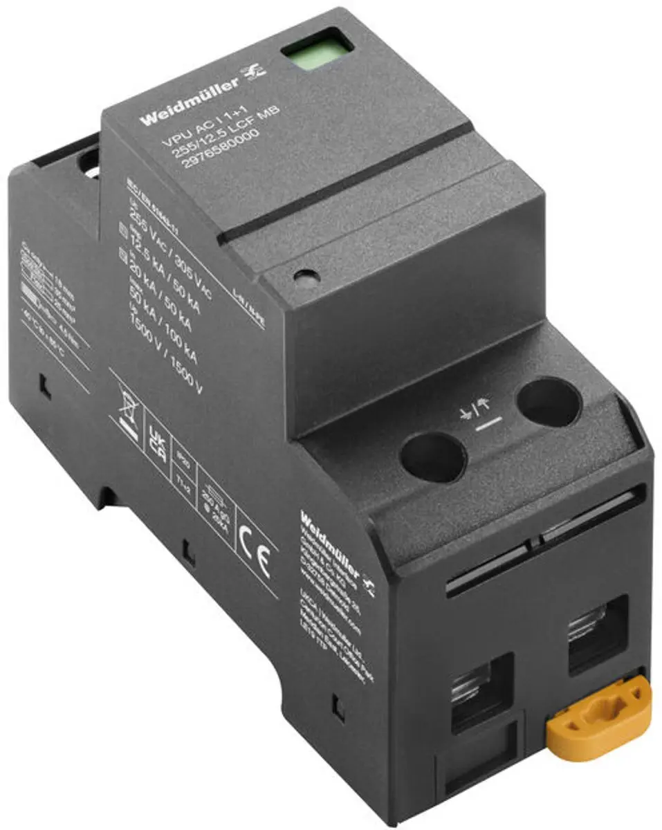 Weidmüller VPU AC I 1+1 255/12.5 LCF MB , Laagspanning, Overspanningsbeveiligin