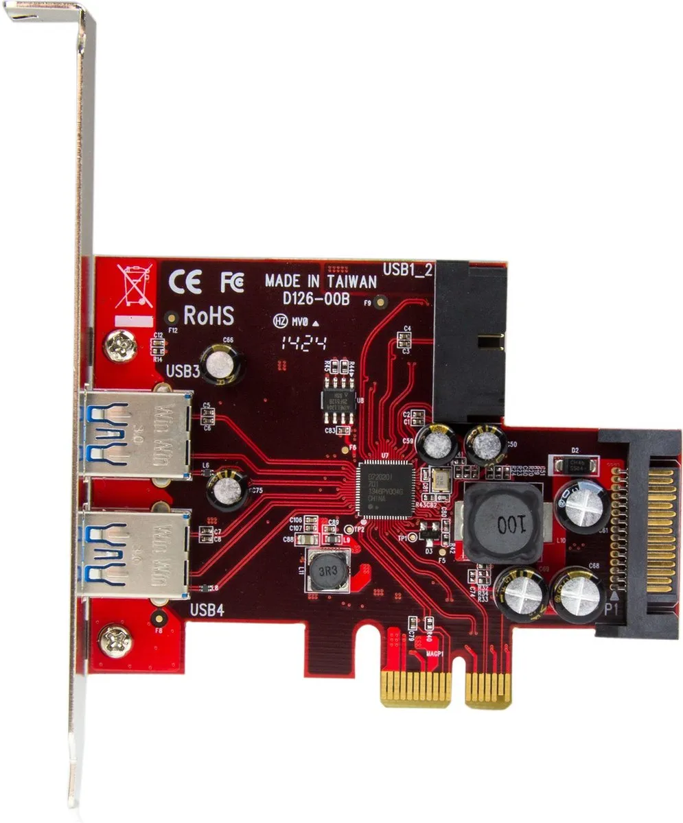 Startech PEXUSB3S2EI PCI Express USB 3.0 Kaart - 4 Poorten