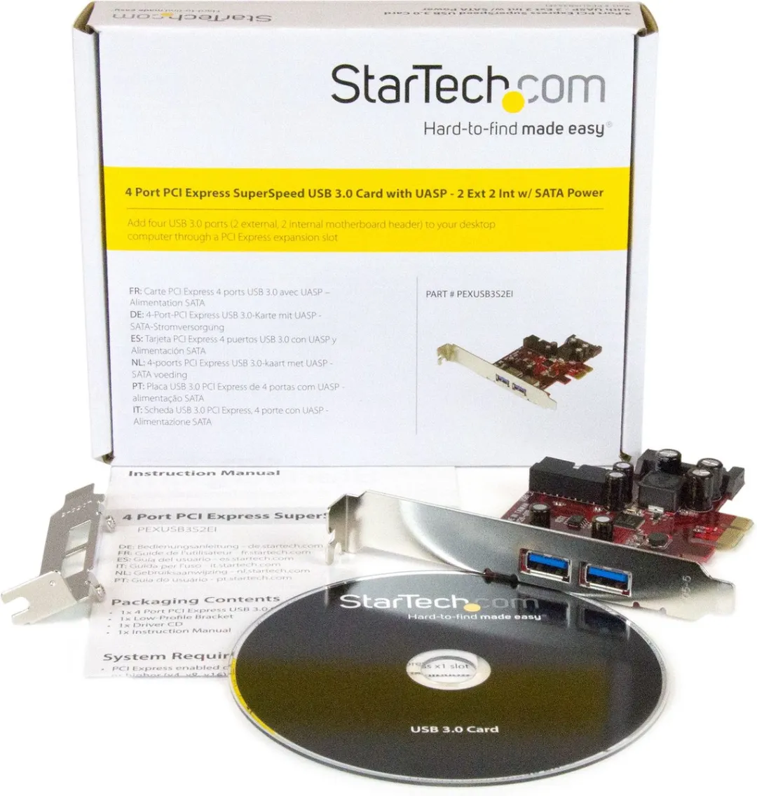 Startech PEXUSB3S2EI PCI Express USB 3.0 Kaart - 4 Poorten