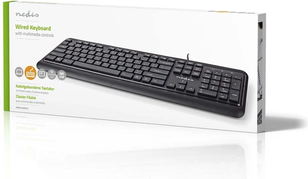 Nedis KBMU200BKUS Bedraad Toetsenbord - Zwart