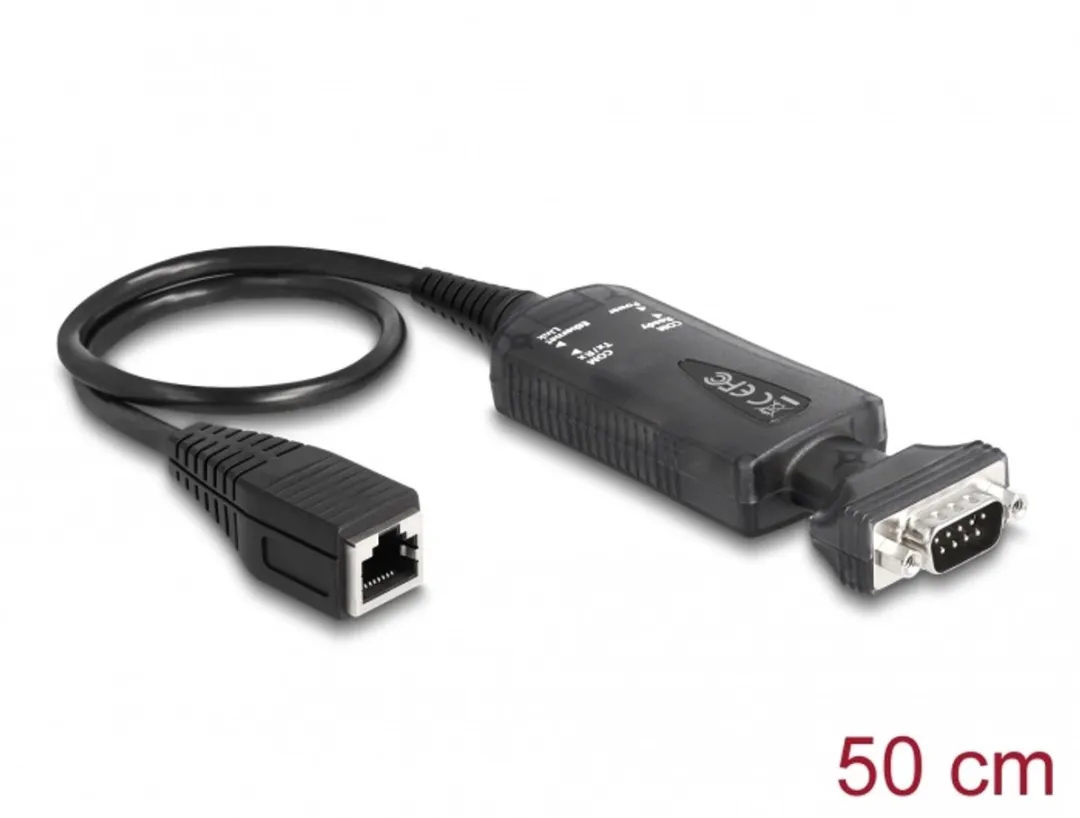 Delock Ethernet naar RS-232 Converter 10/100Mbps - Zwart