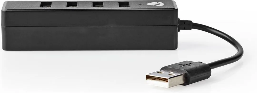 Nedis UHUBU2420BK USB-Hub 4 Poorten - USB 2.0 - Zwart