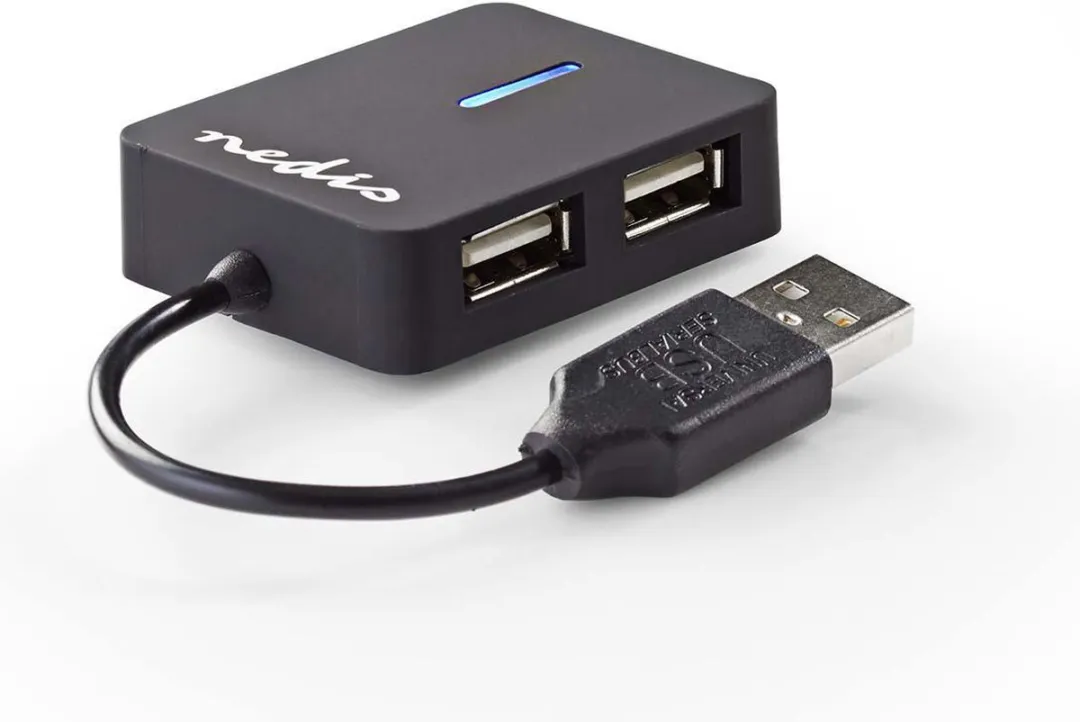 Nedis UHUBU2420BK USB-Hub 4 Poorten - USB 2.0 - Zwart
