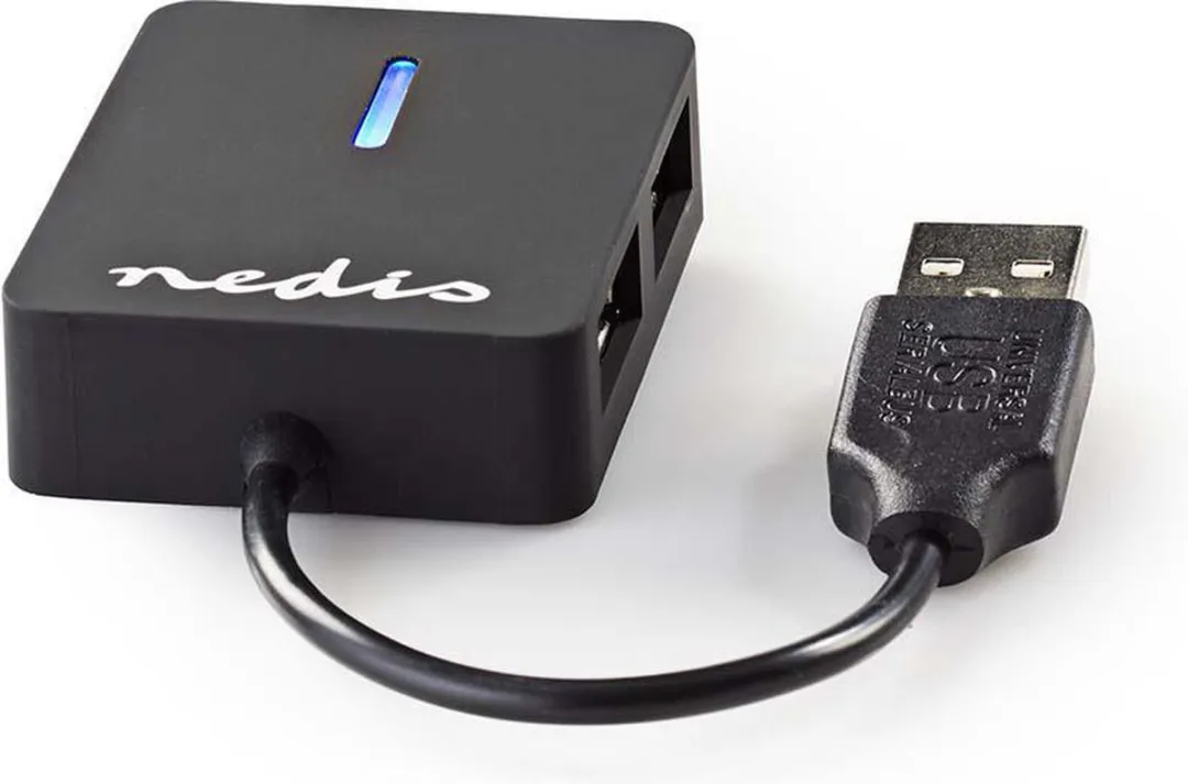Nedis UHUBU2420BK USB-Hub 4 Poorten - USB 2.0 - Zwart - afbeelding 6 van 6